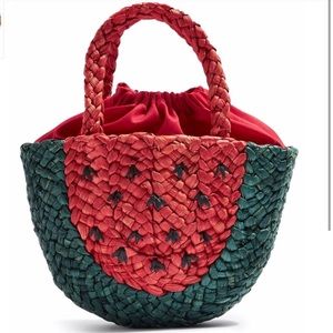 Topshop sun melon straw mini tote